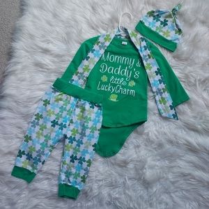 Unbranded St. Patrick's Day Clover Lucky Charm full-outfit, Size 12-18M